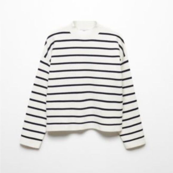 MANGO
Women's Perkins Neck Stripe-Print Sweater size: L NWOT - Picture 4 of 12